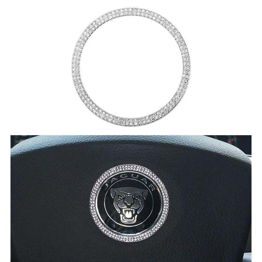 

ZOGO for Jaguar Steering Wheel Logo Accessories XF XK Series Interior Part Covers Stickers Decals Decoration Crystal Zinc Alloy