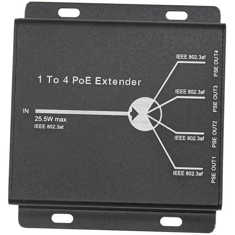 

4 Port IEEE802.3Af PoE Extender for IP Camera Extend 120M Transmission Distance with 10/100Mbps LAN Ports 4 POE Extender