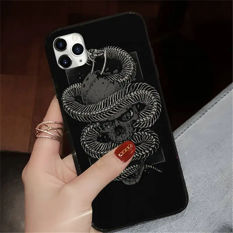 

Hand Snake Flower animal Phone Case for iPhone 11 12 mini pro XS MAX 8 7 6 6S Plus X 5S SE 2020 XR protective mobile cover