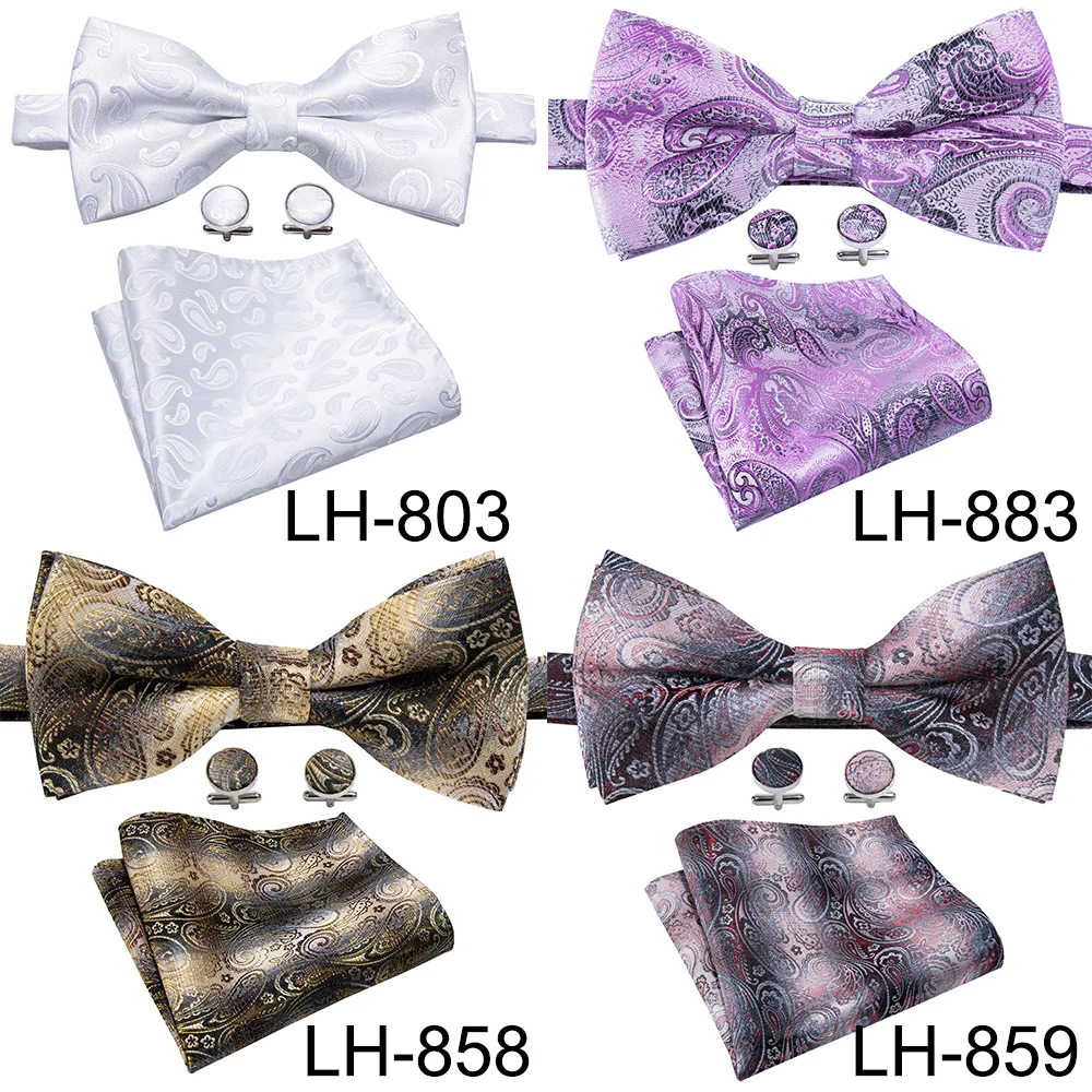 Новые темно-синие галстуки-бабочки для мужчин шелковые мужские цветные запонки с