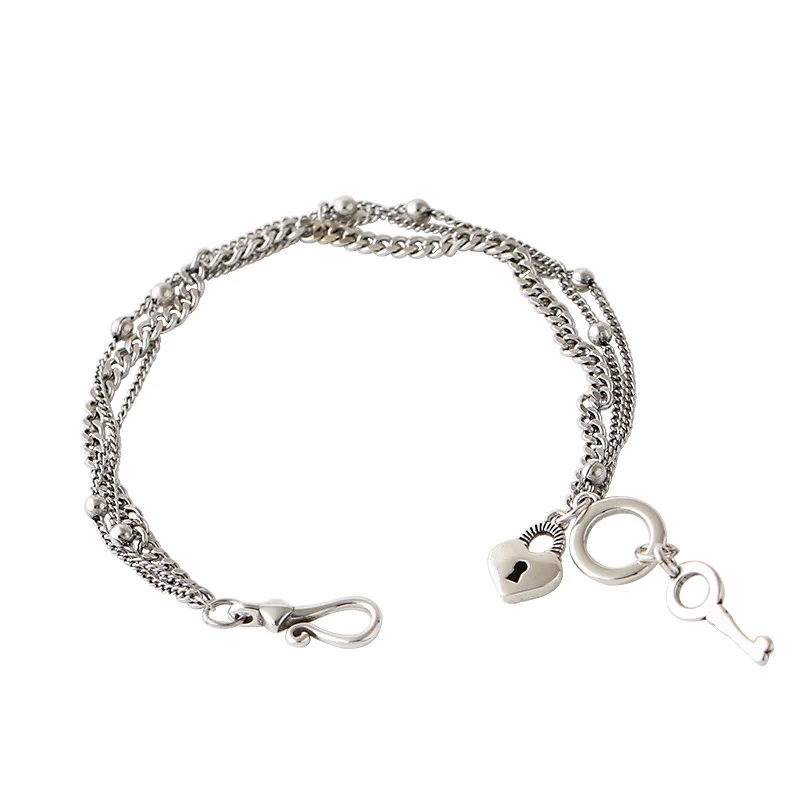 

Модный винтажный браслет для пар, серебро 925 пробы, праздничный подарок