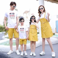 new fashion mum daughter dress set family matching outfits baby girls boys family set print t shirt and dresses set couples suit