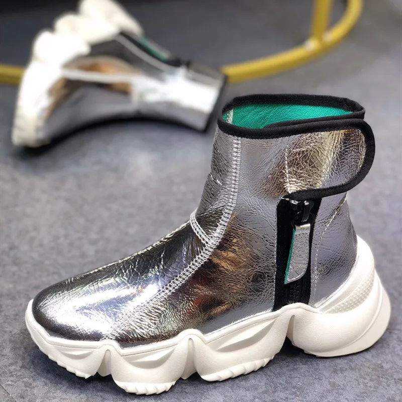 Женские зимние ботинки женские из натуральной кожи на массивном каблуке