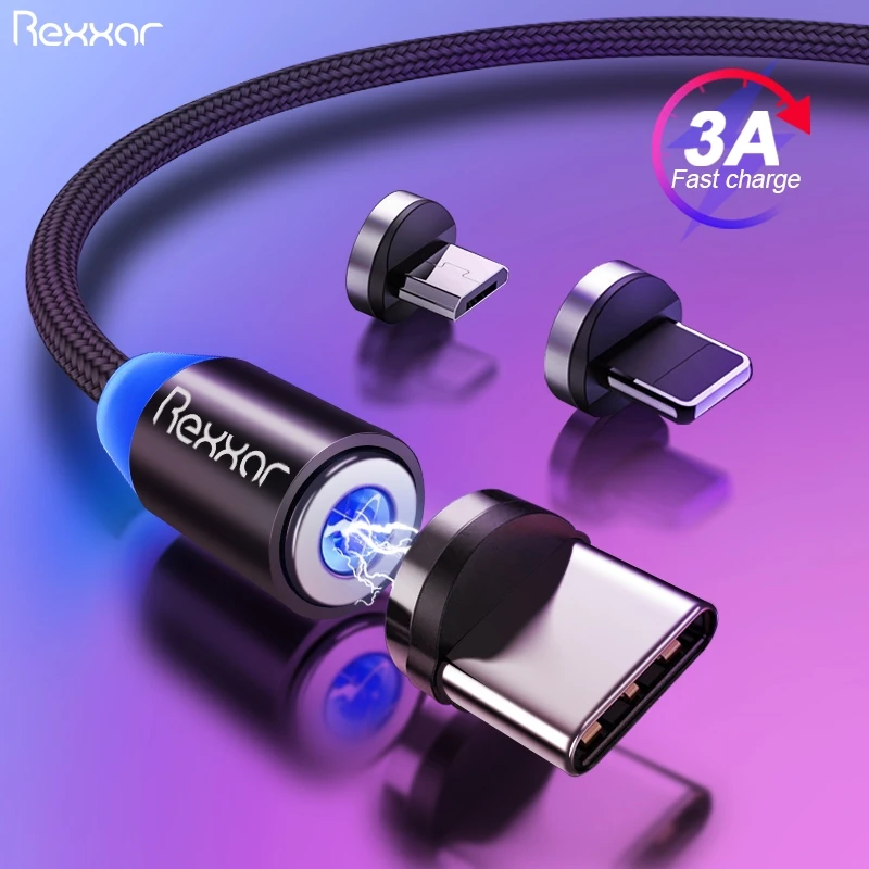 Магнитный кабель USB Type C для быстрой зарядки магнит зарядное устройство Micro