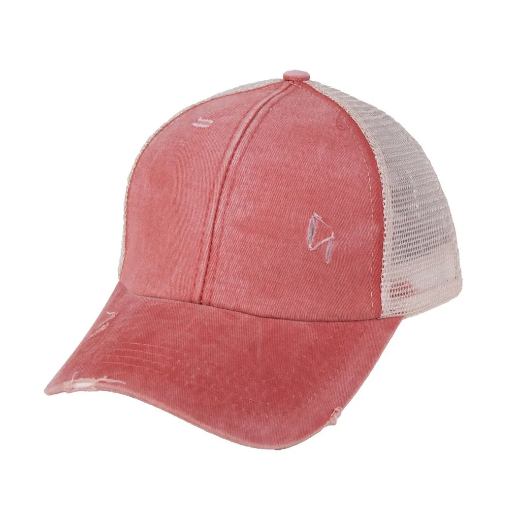 

Ponytail Baseball Cap Messy Bun Hats For Women Washed Cotton Snapback Caps Casual Summer Sun Visor Outdoor Hat #SR