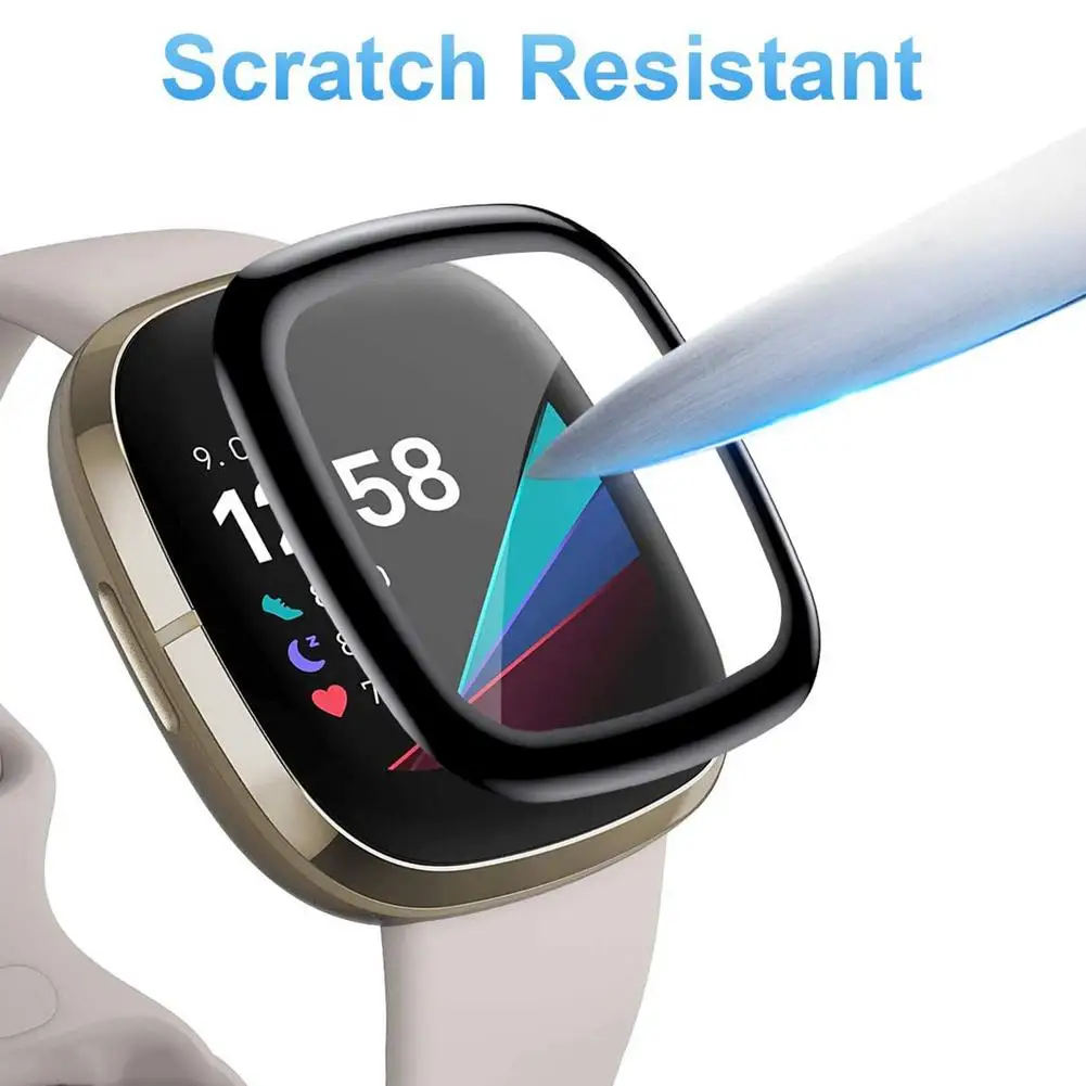 

3pcs For Fitbit Versa 3 / Sense Smart Watch Soft TPU Clear Protective Film Full Screen Protection Smartwatch Protector Cover