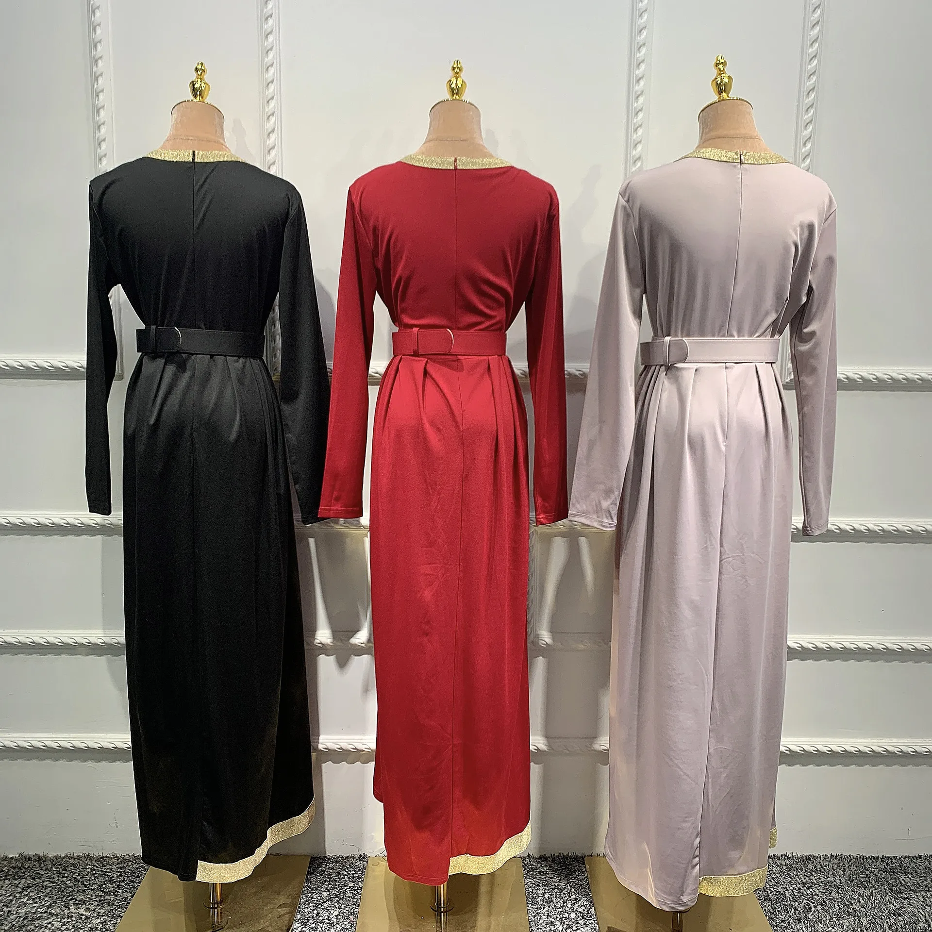 

Muslims Women Dress Embroidered Beaded Moroccan Kaftan Abaya Hijab Dress Islamic Clothing Turkey Maxi Long Robe Dubai Vestido