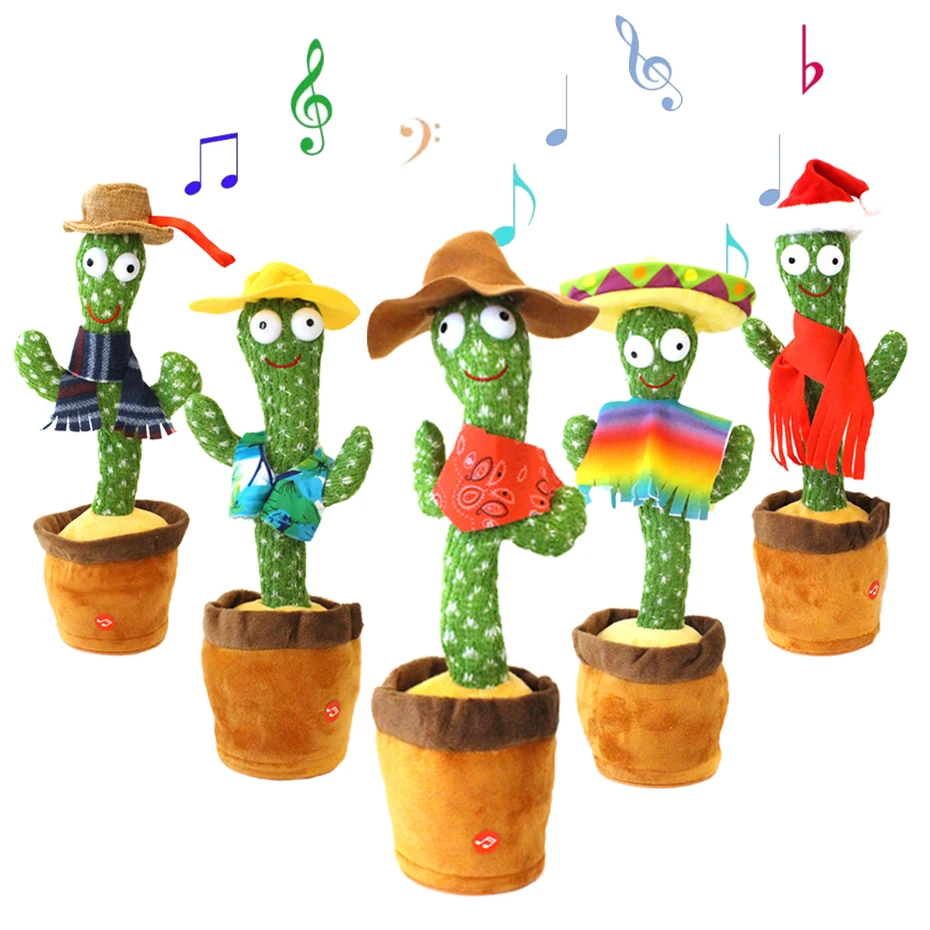 

Dancing Cactus Toys Speak Electronic Plush Toys Twisting Singing Dancer Talking Novelty Funny Music Luminescent Gifts