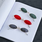 Солнцезащитные очки в Овальной металлической оправе для мужчин и женщин, небольшие винтажные модные темные очки в стиле ретро, с защитой от ультрафиолета, черные, 1 шт.