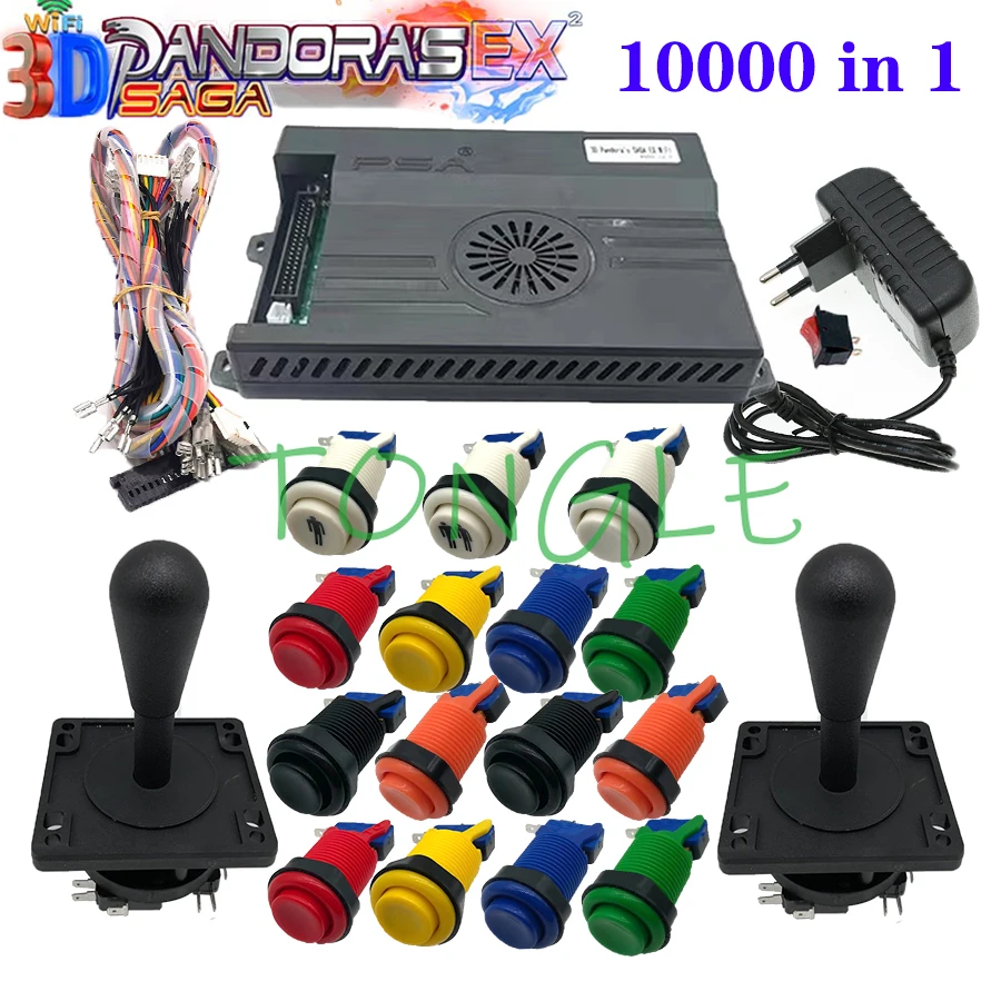 3D Wifi Pandora Saga EX Box 10000 in 1 DIY Kit Copy Sanwa Joystick and Buttons Game Console Arcade Cabinet Machine 2 Plays