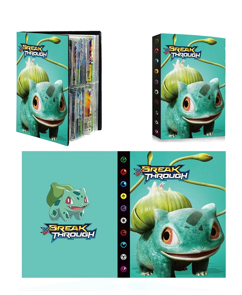 

2021 Newest Style Holographic 240Pcs Holder Pokemones Game Card Collections Shiny Album Book Top Loaded List Toys Gift for Kids