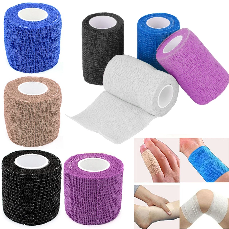 

1Roll 2.5cm*4.5m Gauze Medical Bandage Self-adhesive Breathable Elastic Bandages For Sports Fixing Finger Wrist Leg Elastoplast