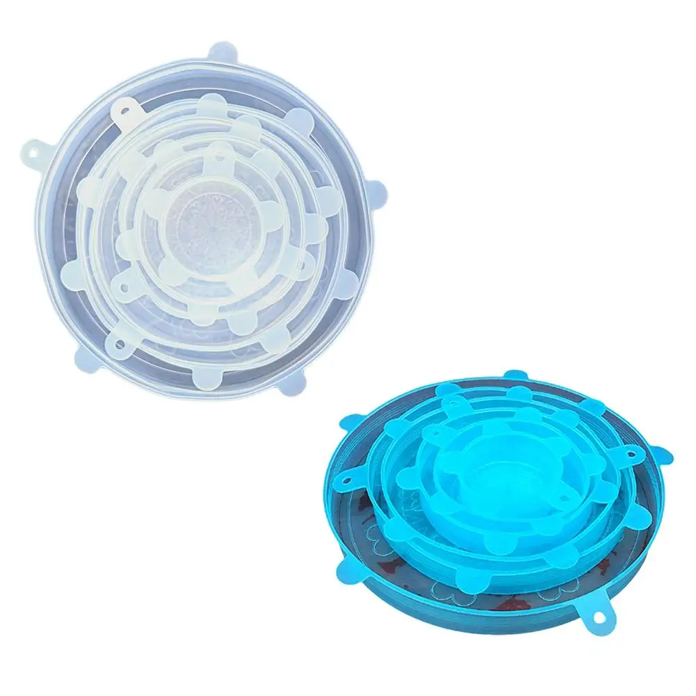 

6 шт силиконовый сохраняющий свежесть крышка уплотнительная крышка Еда чаша крышка Силиконовая Пластик Обёрточная бумага Пособия по кулин...