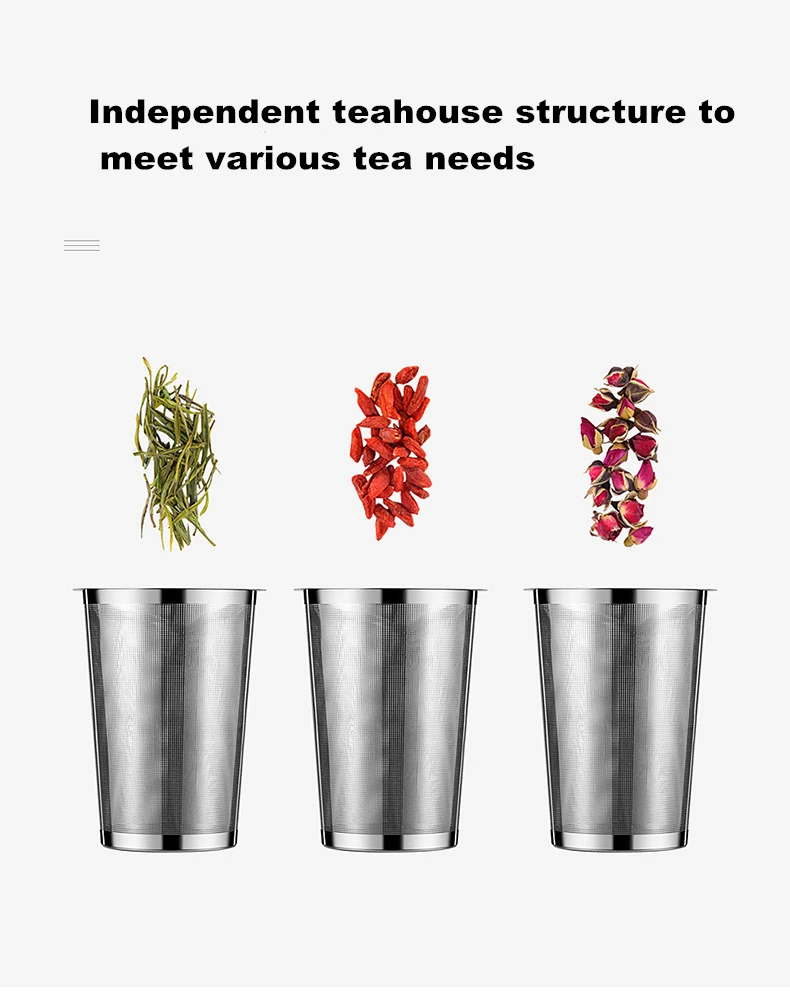500ml Travel Heat-resistant Glass Tea Infuser Mug With Stainless Steel Lid Coffee Cup Tumbler Kitchen Heat-resistant Large