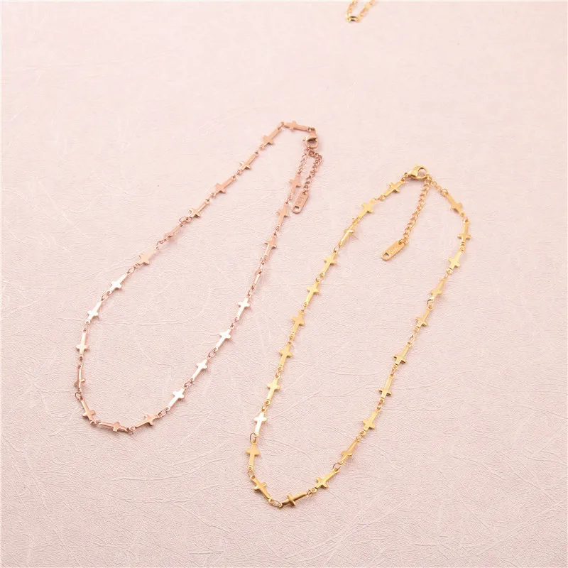 Женский ошейник-чокер классический ошейник из титановой стали золотистого и