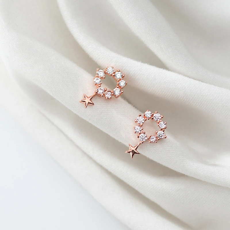 Серьги-гвоздики женские из серебра 925 пробы с фианитами | Украшения и аксессуары