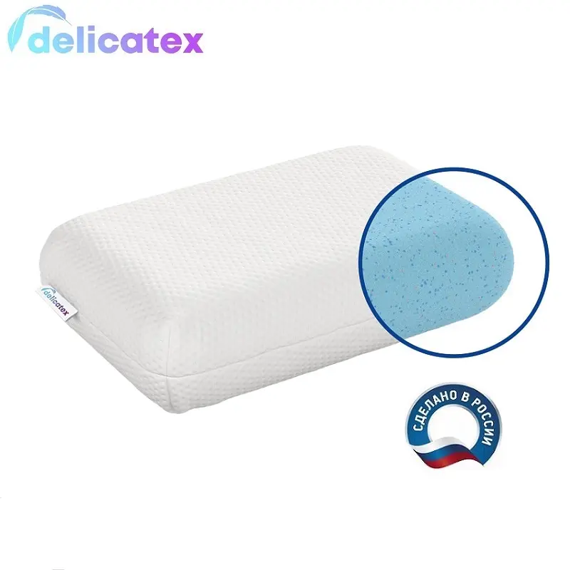 Подушка Анатомическая Memory Gel Delicatex 38 x 58 высота 12/15 5 см. подушка для сна|Подушки на