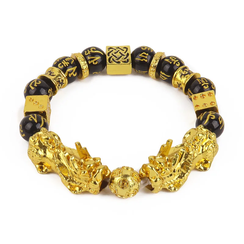 

Pixiu Guardian Bracelet Bring Luck Wealth Beads Strand Bracelets Chinese Fengshui Wristband Unisex Lucky Wealthy For Men Women