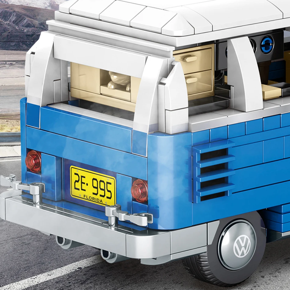 Volkswagen Technic T1 дом Кемпер 707 1354 шт. фургон подходит для детей Конструктор серии Creator