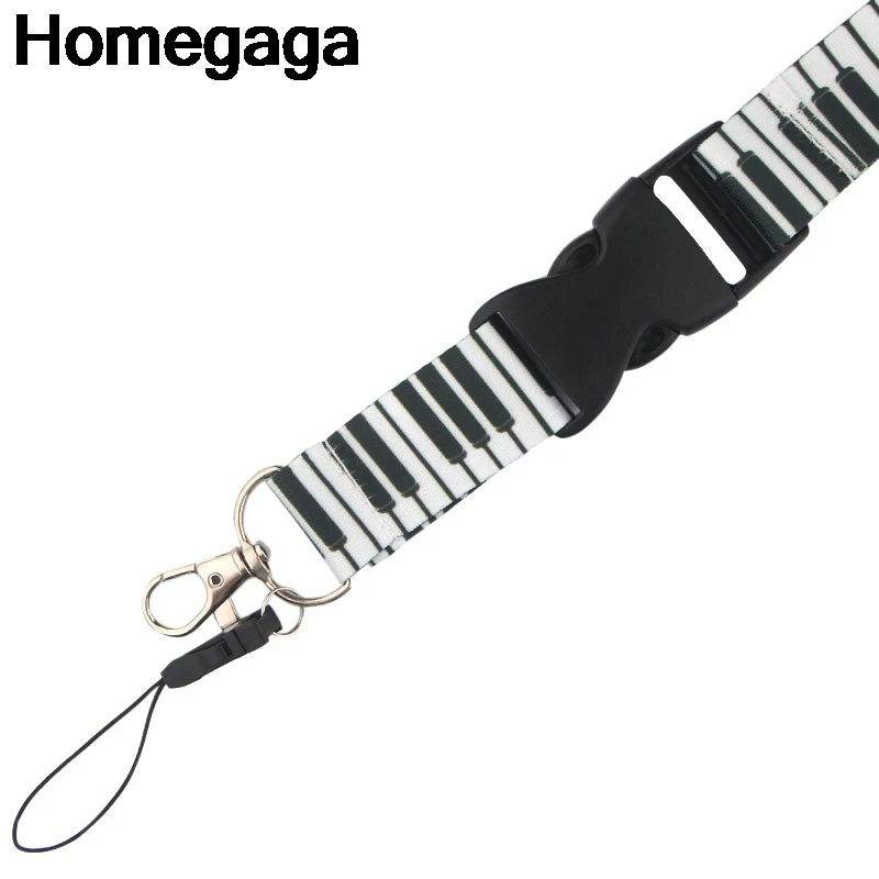 Homegaga фортепиано клавиатура Lanyards id Держатели для телефонов ожерелье аксессуар для ключей шеи ремни нагрудные опознавательные Значки для идентификации владельцев тесьма D2332