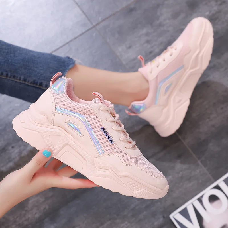 Женские модные кроссовки удобные сетчатые дышащие Нескользящие легкие для