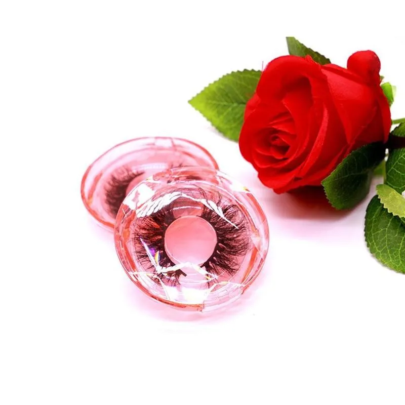 Круглая коробка для ресниц органайзер прозрачная упаковка вафель чехол