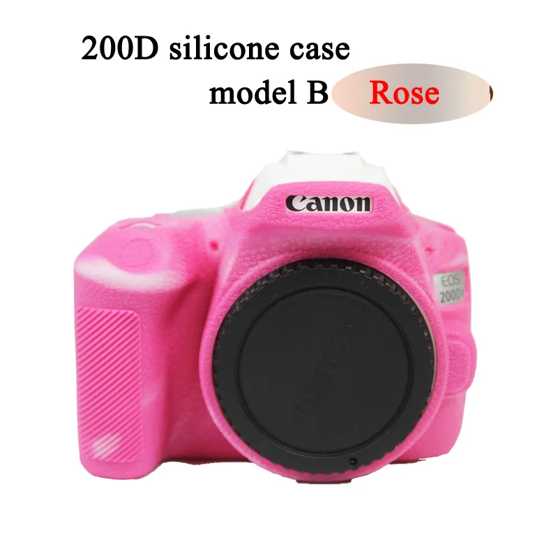 Model B Rose Чехол для DSLR камеры, мягкий силиконовый чехол, Резиновая Защитная сумка для Canon EOS 200D 200D II 200D Mark II Rebel SL2 Kiss X9 DSLR - Цвет: Model B Rose
