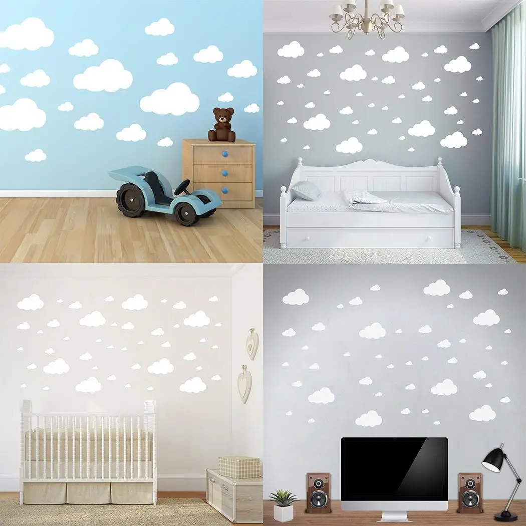 Декор в скандинавском стиле наклейки на стену виде маленьких облаков для комнат
