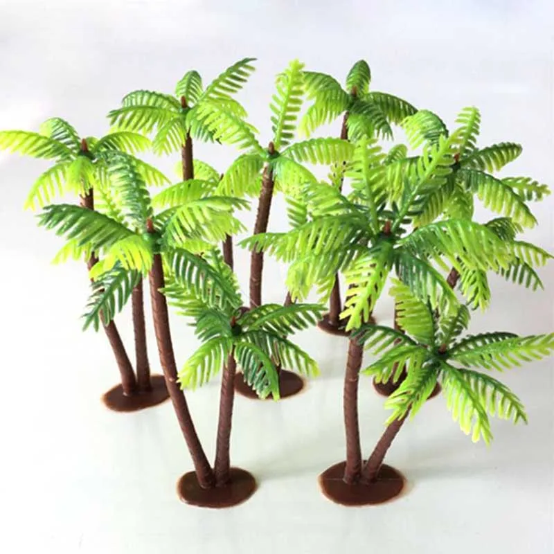 

Искусственное растение кокосовой пальмы миниатюрная фигурка китайского бонсая моделирование Пластик ремесло микро пейзаж вечерние подде...