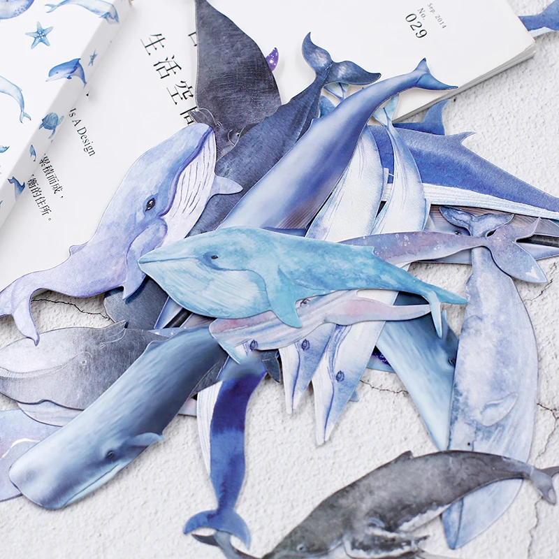 30 шт./кор. милые закладки в форме Кита из мультфильма креативные для книги