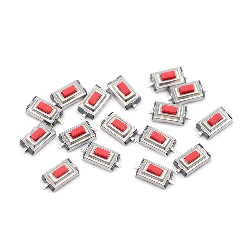 

100pcs Tact Touch Micro Switch 3X6X2.5MM 3*6*2.5 SMD White Red Patch two pin button switch