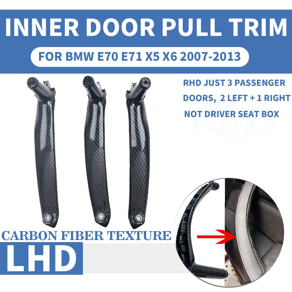 3 шт. LHD левый руль Текстура углерода автомобиль передний задний правый