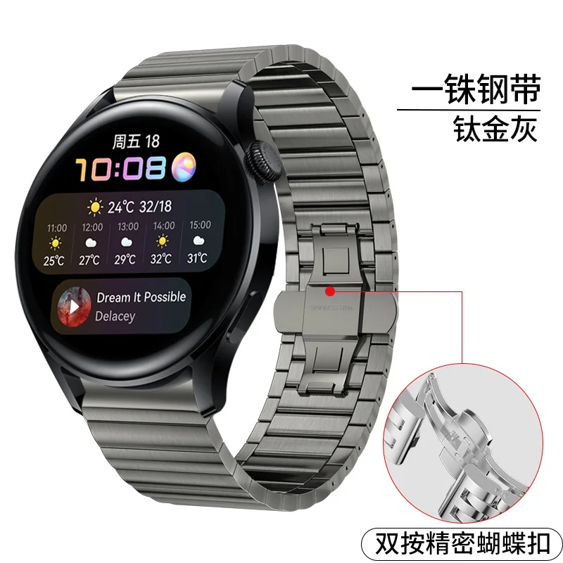 Оригинальный титановый серый ремешок для часов Huawei Watch 3 Pro металлический Корреа