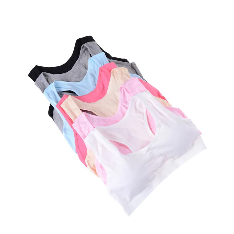 Sujetadores de algod&oacute;n para ni&ntilde;as, ropa interior para entrenamiento deportivo, Para pubertad, novedad-0