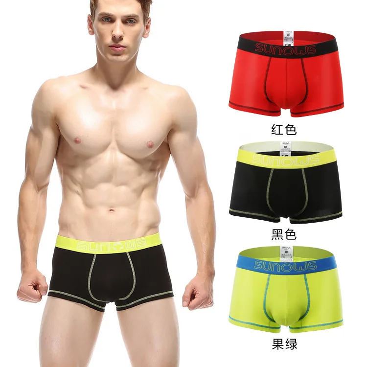 

Solid Color Four Corners Pure Cotton Boxer Knicker U Convex Men'S Underwear