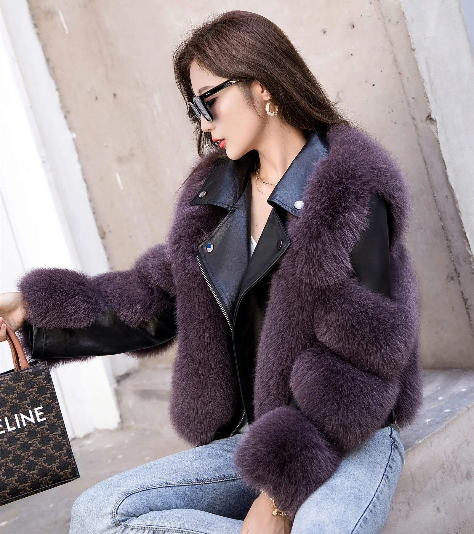 Real fox fur coat women winter fur coat natural fox fur jacket animal fur top wholesale quality clothing