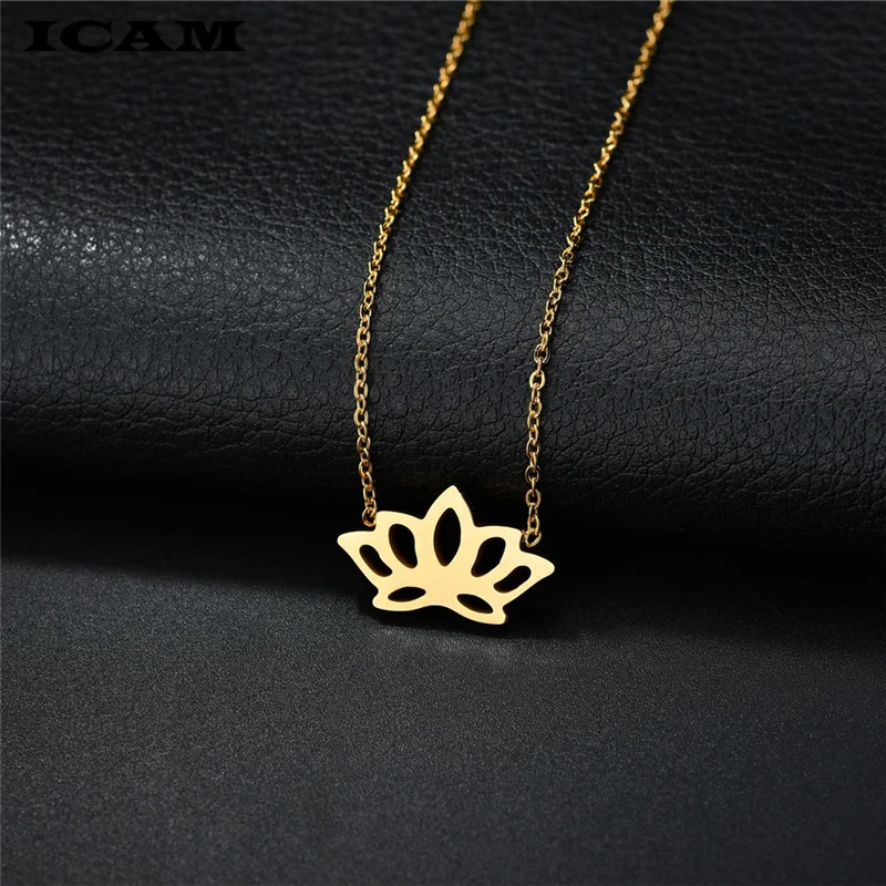 ICAM новое ожерелье в форме лотоса для йоги женские ювелирные изделия из