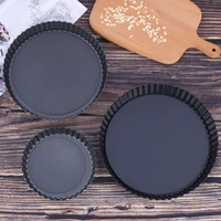 non stick tart pan pie pizza pan round baking quiche pan removable loose bottom heavy duty 689 inch bakeware tools