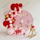 106 шт. большой красный Макарон бледно-розовый шар гирлянды 4D круглые золотые покрытые фольгой шары Baby Shower девочка День рождения украшения свадебные принадлежности