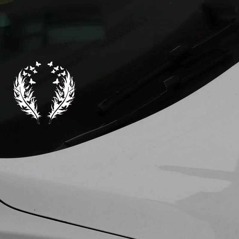 Aliauto креативные автомобильные стикеры виниловые перья бабочки романтический
