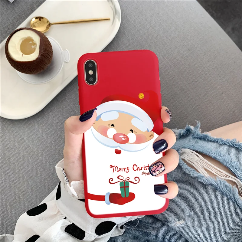 Kho-sdlrlvlw Чехол с рисунком на год и Рождество для iPhone 11 Pro XS Max X XR, Мягкий Силиконовый ТПУ матовый чехол для iPhone 6, 6 S, 7, 8 Plus, 5 5S, чехлы - Цвет: Kho-sdlrlvlw