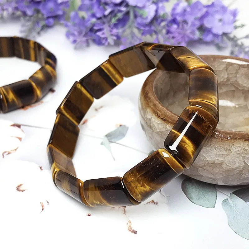 Натуральные камни желтый тигровый глаз из бисера эластичный веревочный браслет