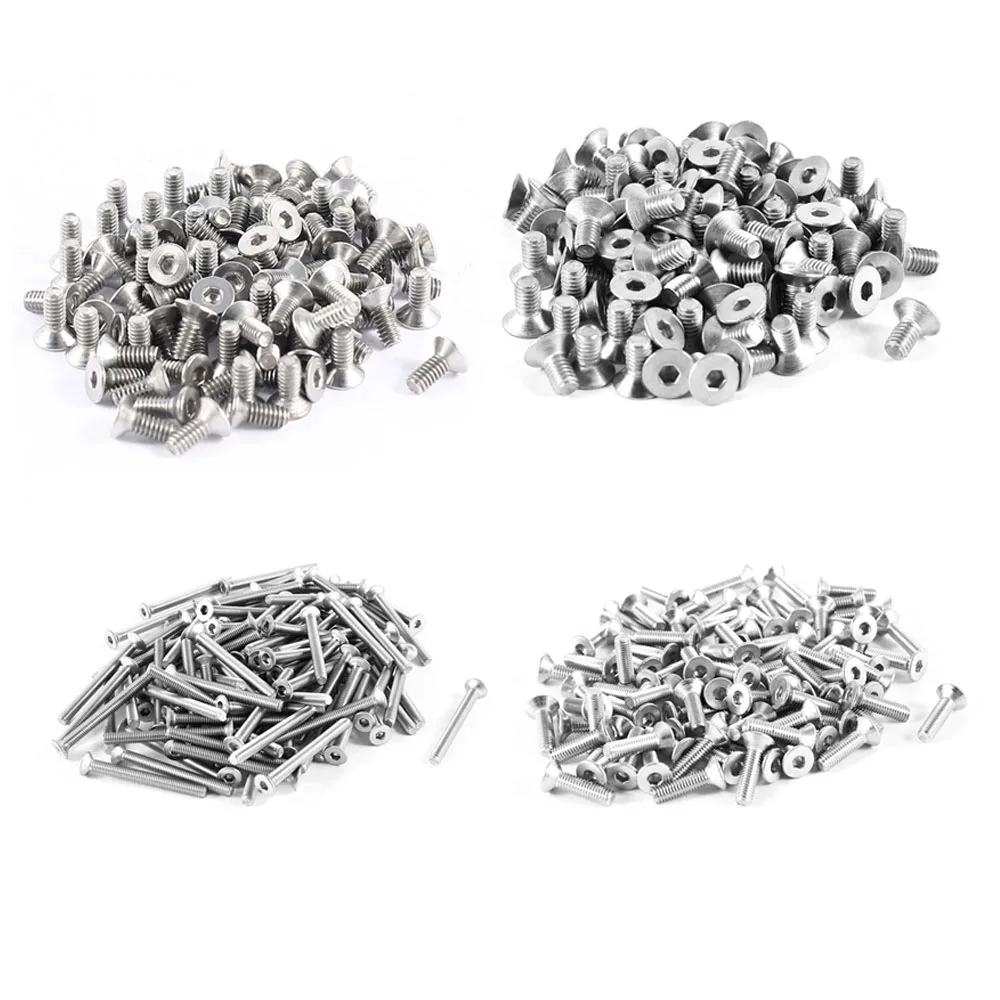 

100Pcs 304HC Stainless Steel Hex Countersunk Flat Bolts Screws M2x5mm