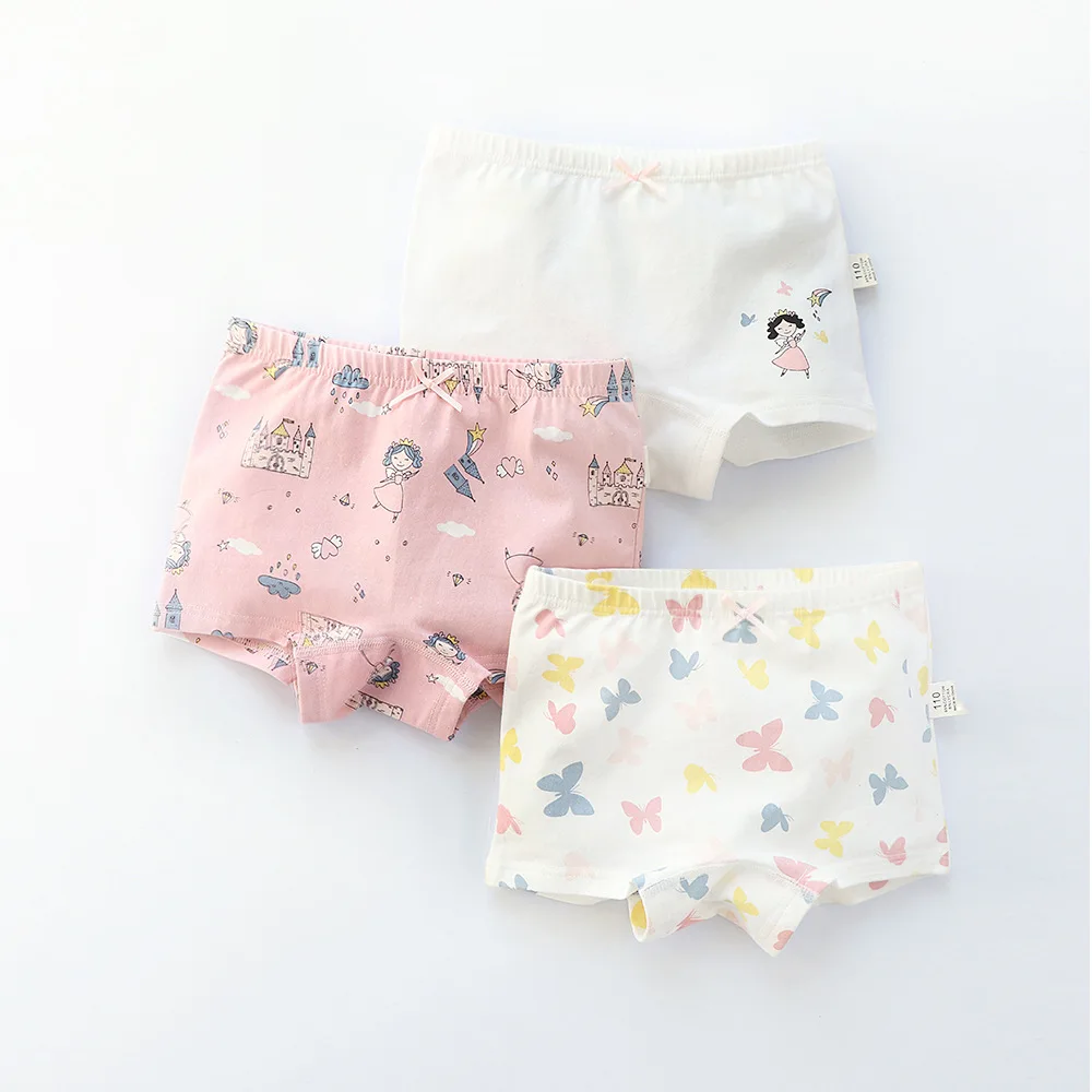 

Girls Panties 3pcs Per Pack Cotton Student Kids Underwear Teen Pink Panties Young Puberty Girls Butterfly Underpant KF302