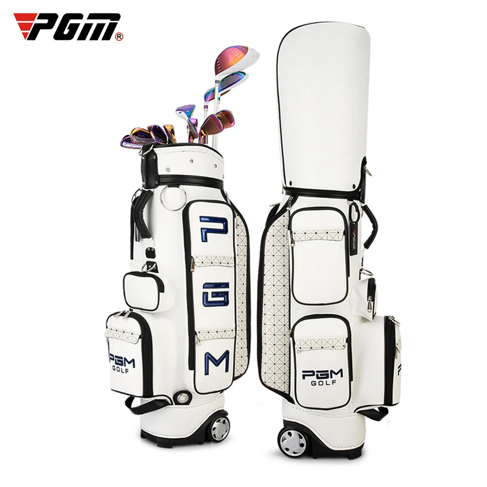 Golf Standard Bag Large Capacity PU Leather Women’s Travel Package with Wheels Retractable Portable Golf Aviation Bag