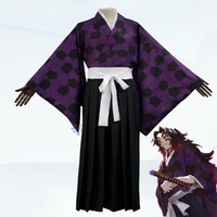 anime demon slayer kokushibou purple black kendo uniform firework party party cos kimono performance clothing