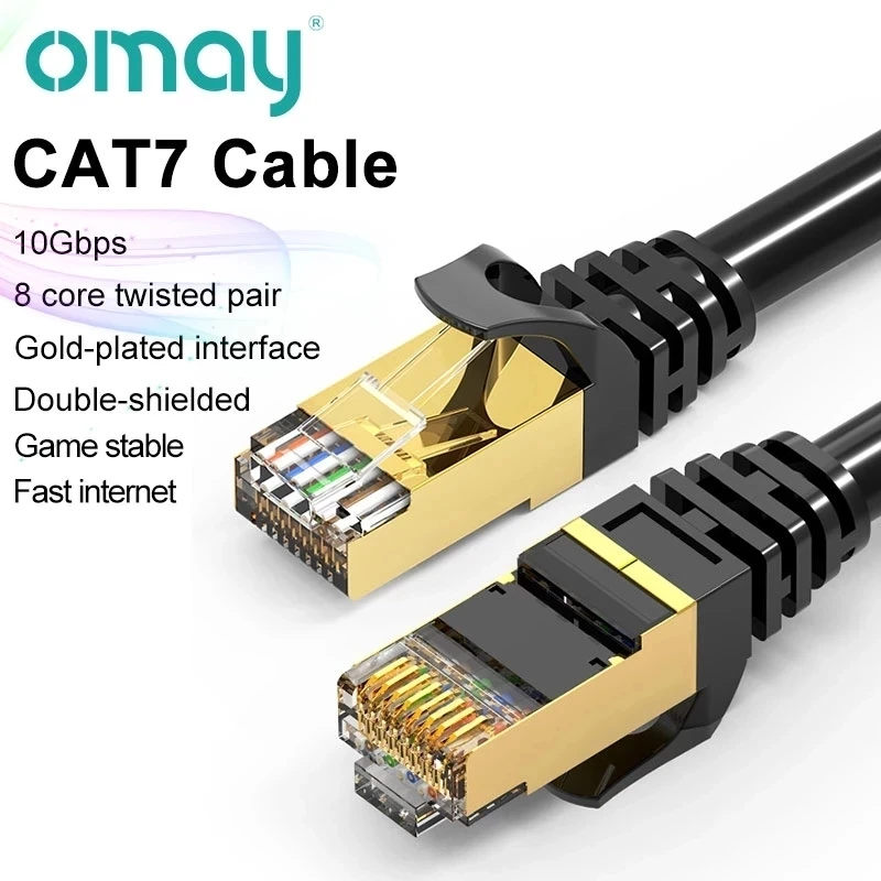 

OMAY Ethernet Cable RJ45 Cat7 Round/Flat Cable UTP RJ 45 Network Cable for Modem Router Cable Ethernet or Laptop