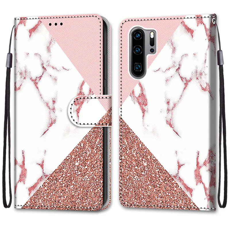 leather magnetic case for huawei p 30 p30 pro p 30pro 30lite lite p30pro p30lite phone cover flip wallet painted funda etui free global shipping