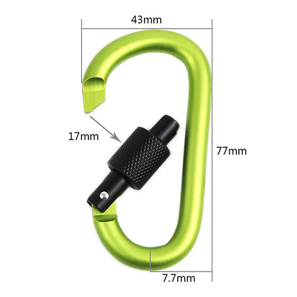 

9 Pack D-ring Aluminum Alloy Locking Carabiner Clip Keychain Set with Steel Wire Ring Outdoor Tool Camping Climbing Equipment