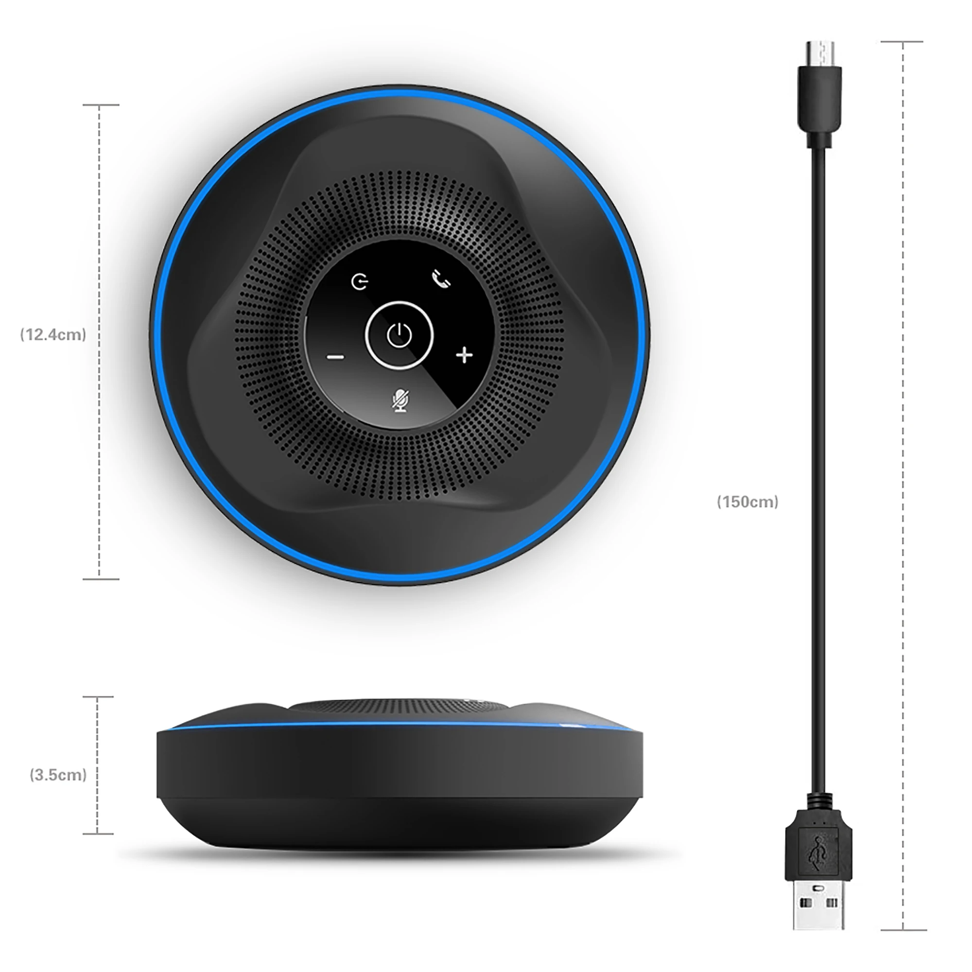 

Hi Meet Bluetooth Speakerphone Conference Meeting Speaker with 4 Microphones Enhanced Voice Pickup Meeting Recording